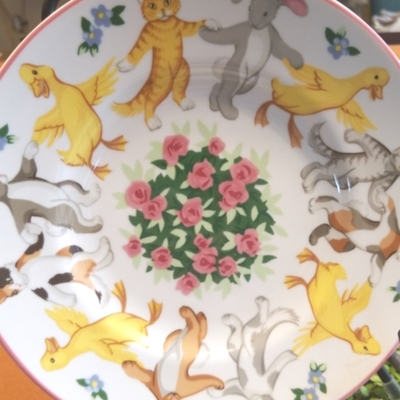Vtg TIFFANY & Co. 1992 Animals GENDER Neutral Dishes PLAYGROUND 5 PC Set MINT EC - Picture 2 of 14